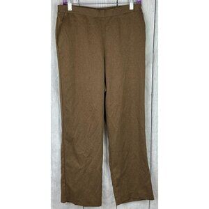 Alfred Dunner Size 12 Brown Elastic Waist Pants with Front Pockets